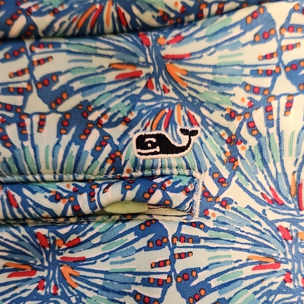 Vineyard Vines Blue Soft Knit Colorful Blue Patterned Skirt Shorts and Pockets - Picture 6 of 7